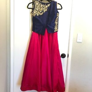 Beautiful girl ethnic Indian gown with jacket.